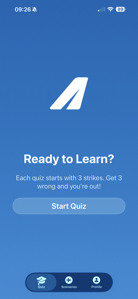 Rudder — Ready to Learn quiz start screen